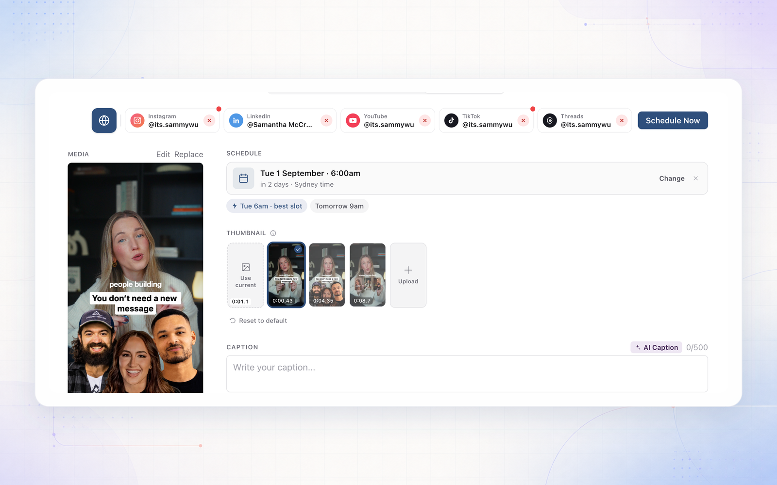 New thumbnail selector for social media videos