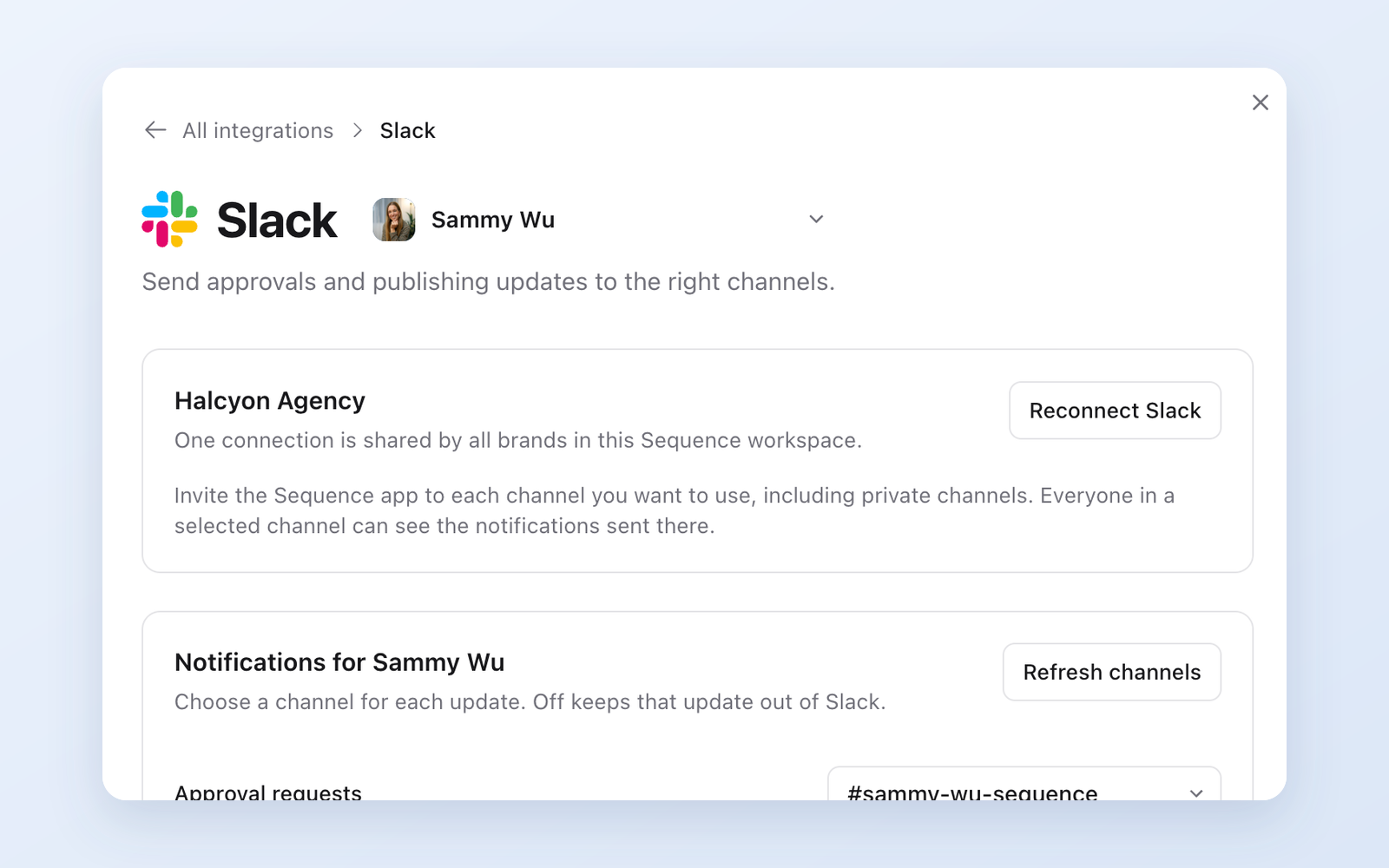 Sequence for Slack is here