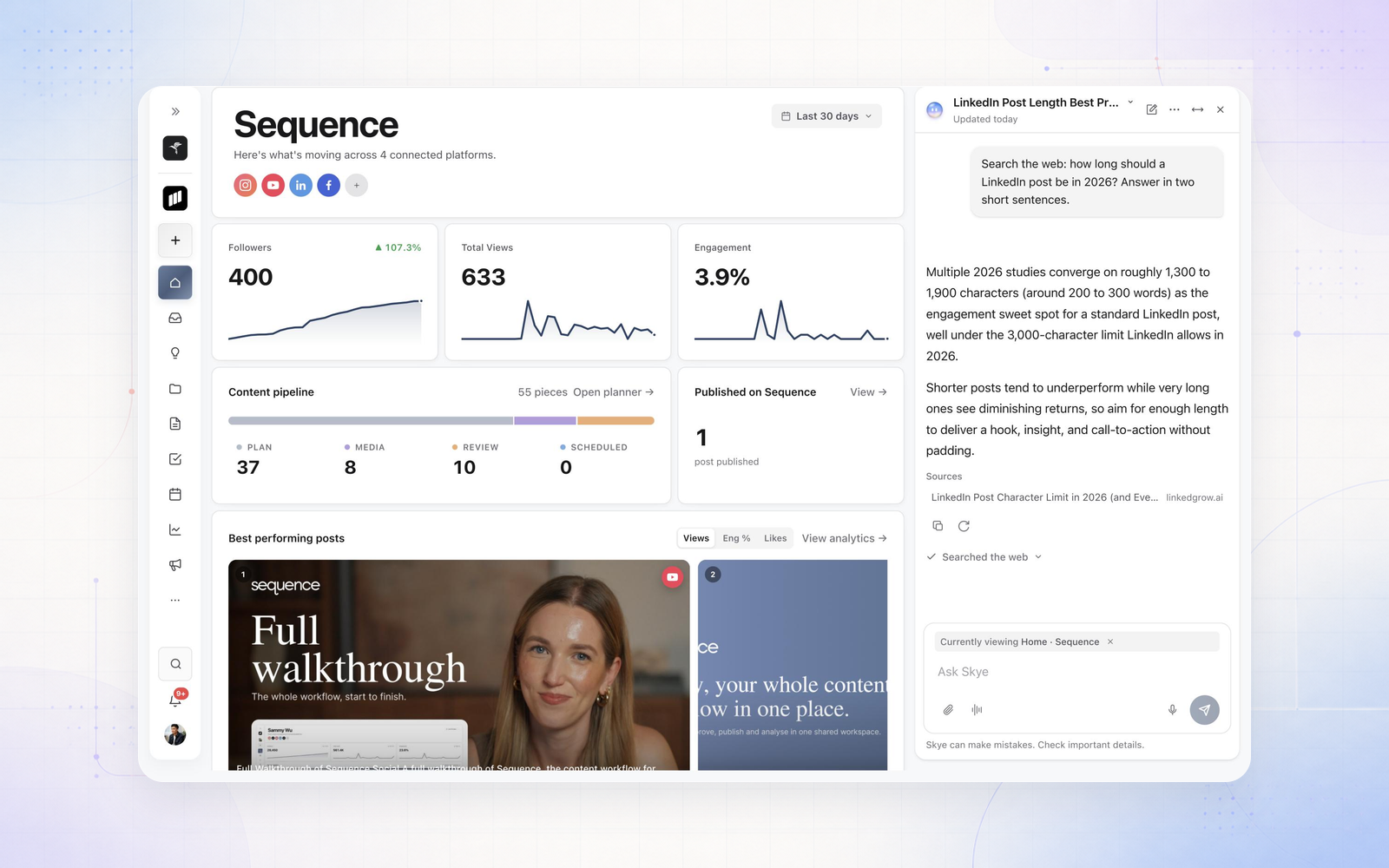Skye can now research the web for you