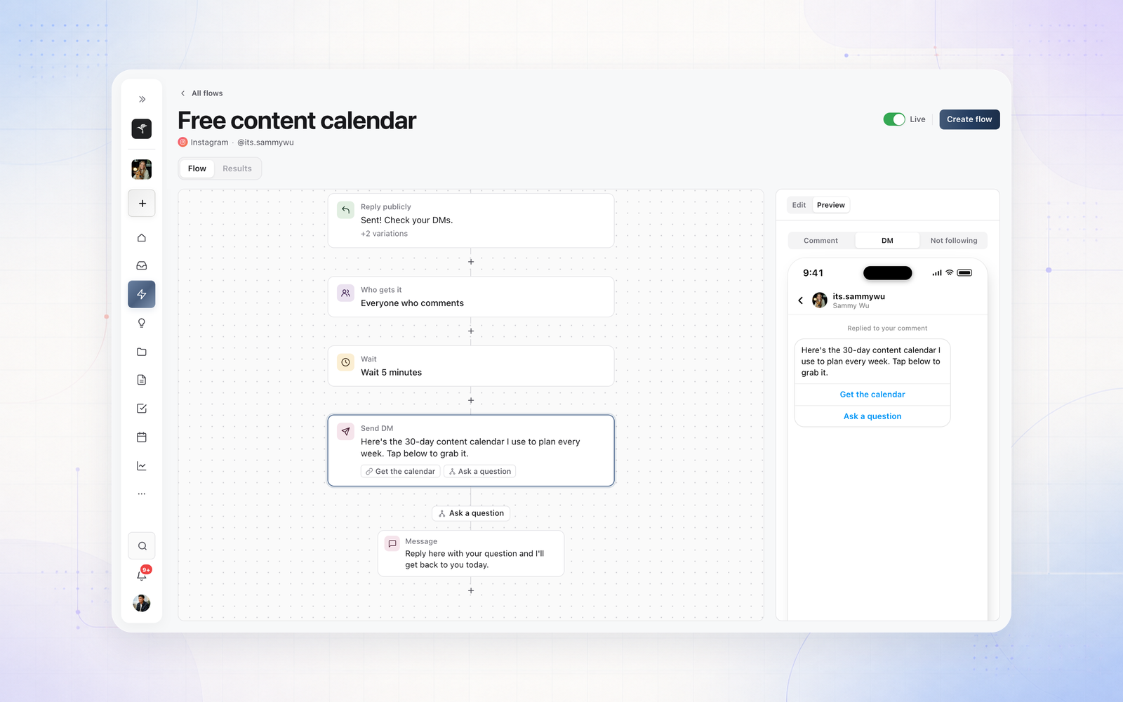 DM Flows: turn comments into DMs automatically