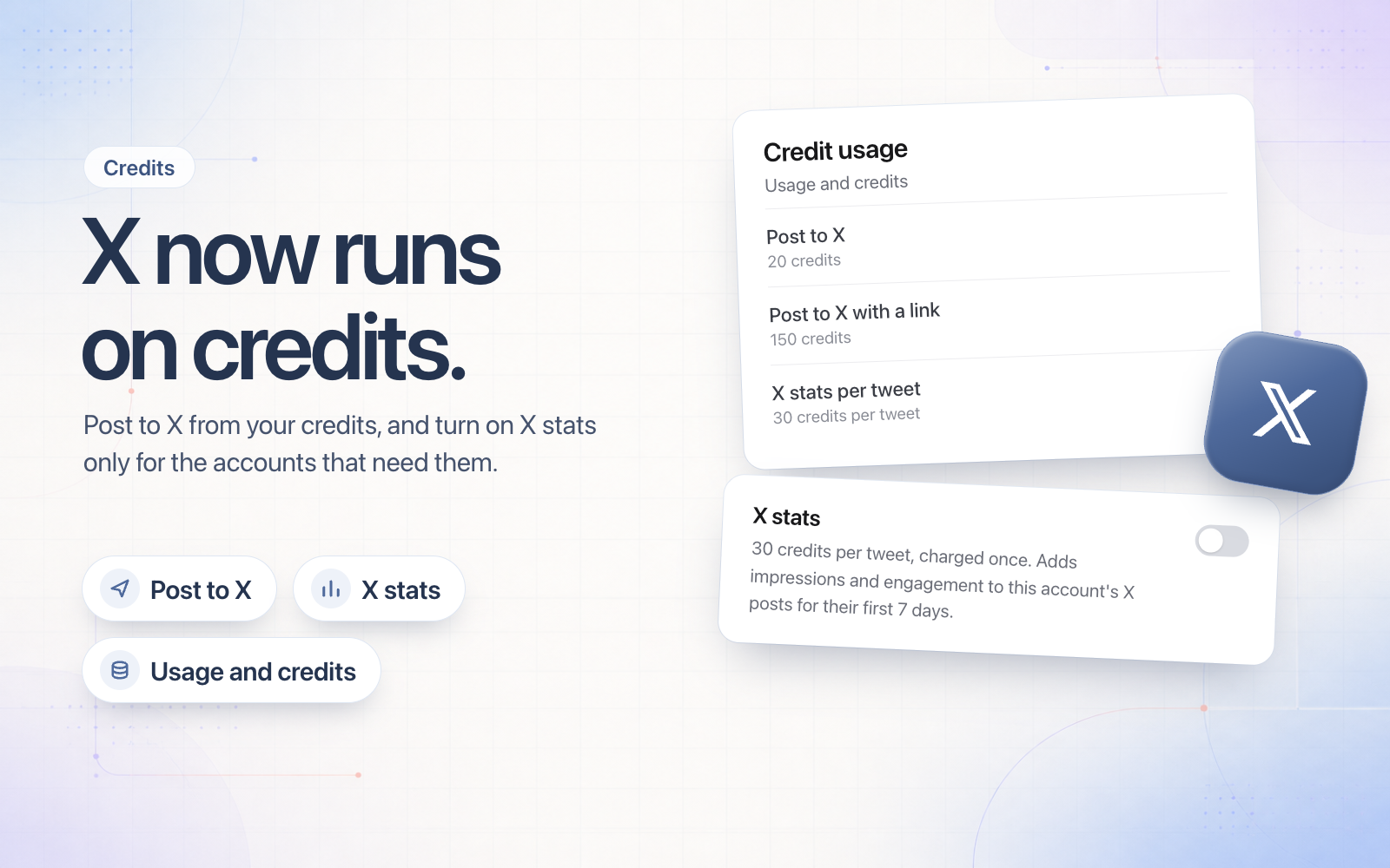 X posts and X stats now use credits