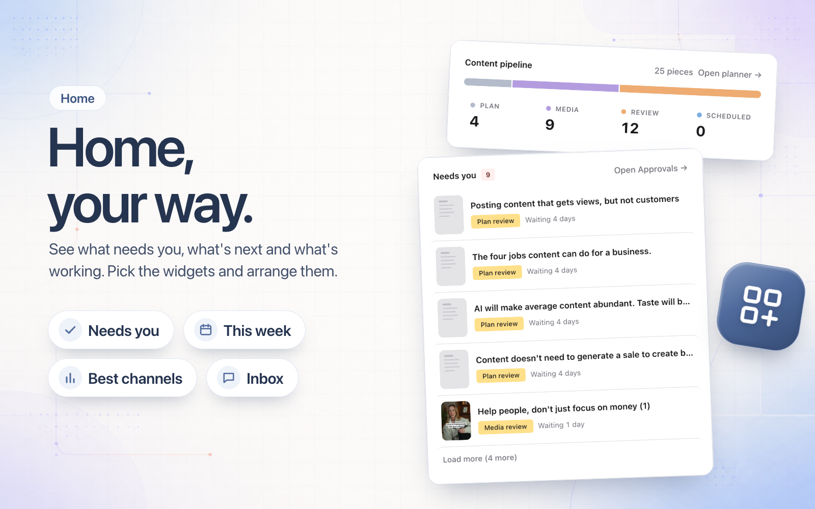 You can now customise your Home page