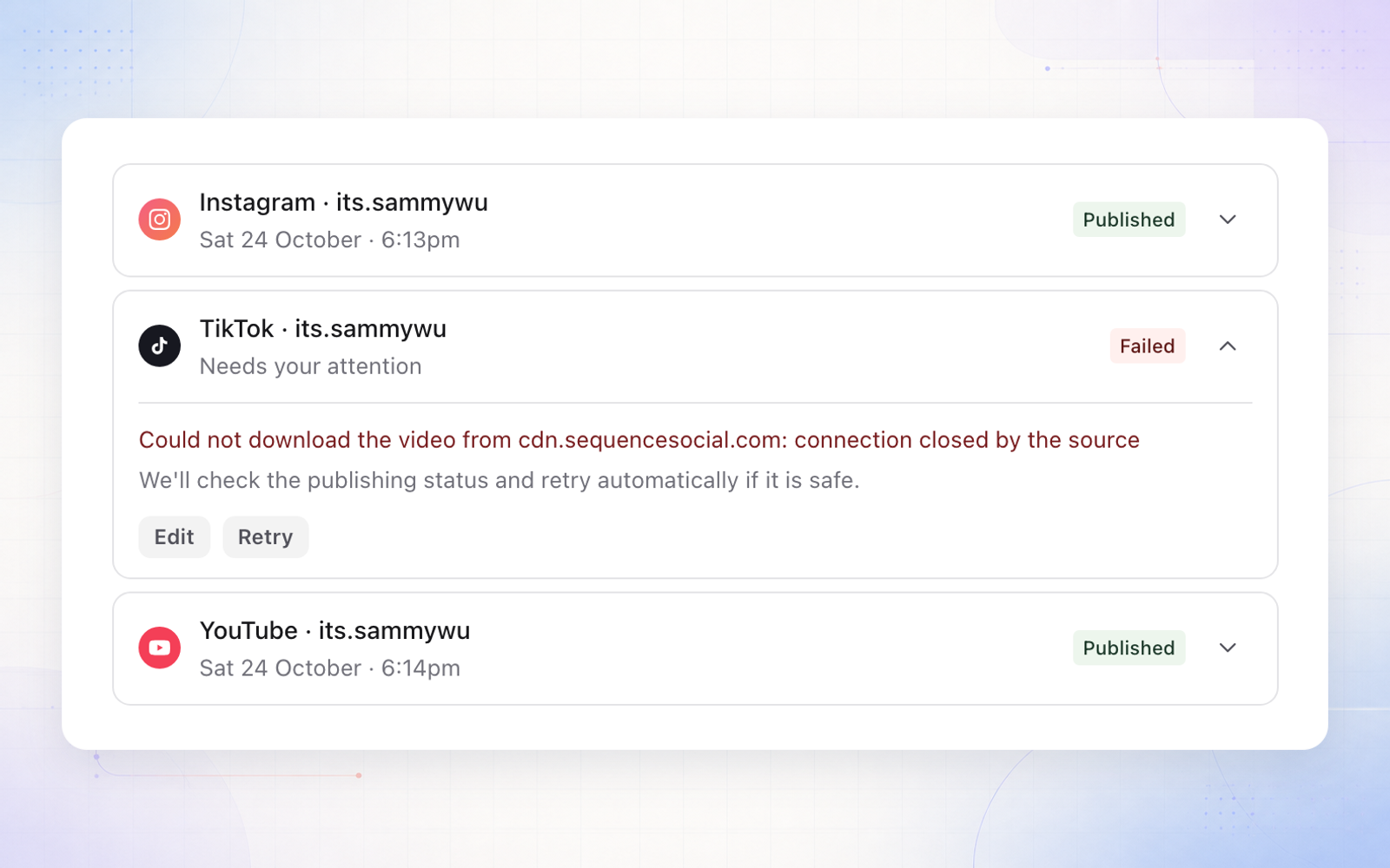Posts retry after temporary download problems